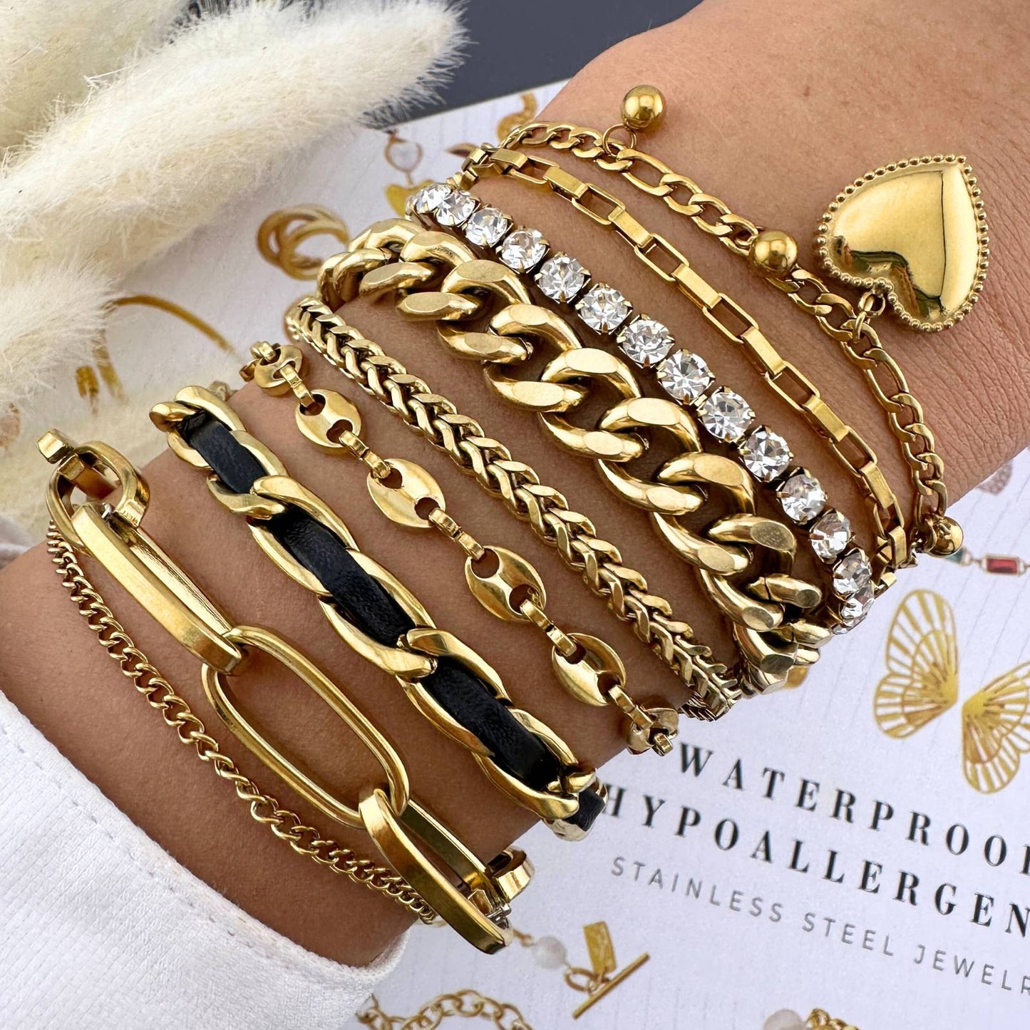 18K gold plated Stainless steel Tennis bracelet, Intensity