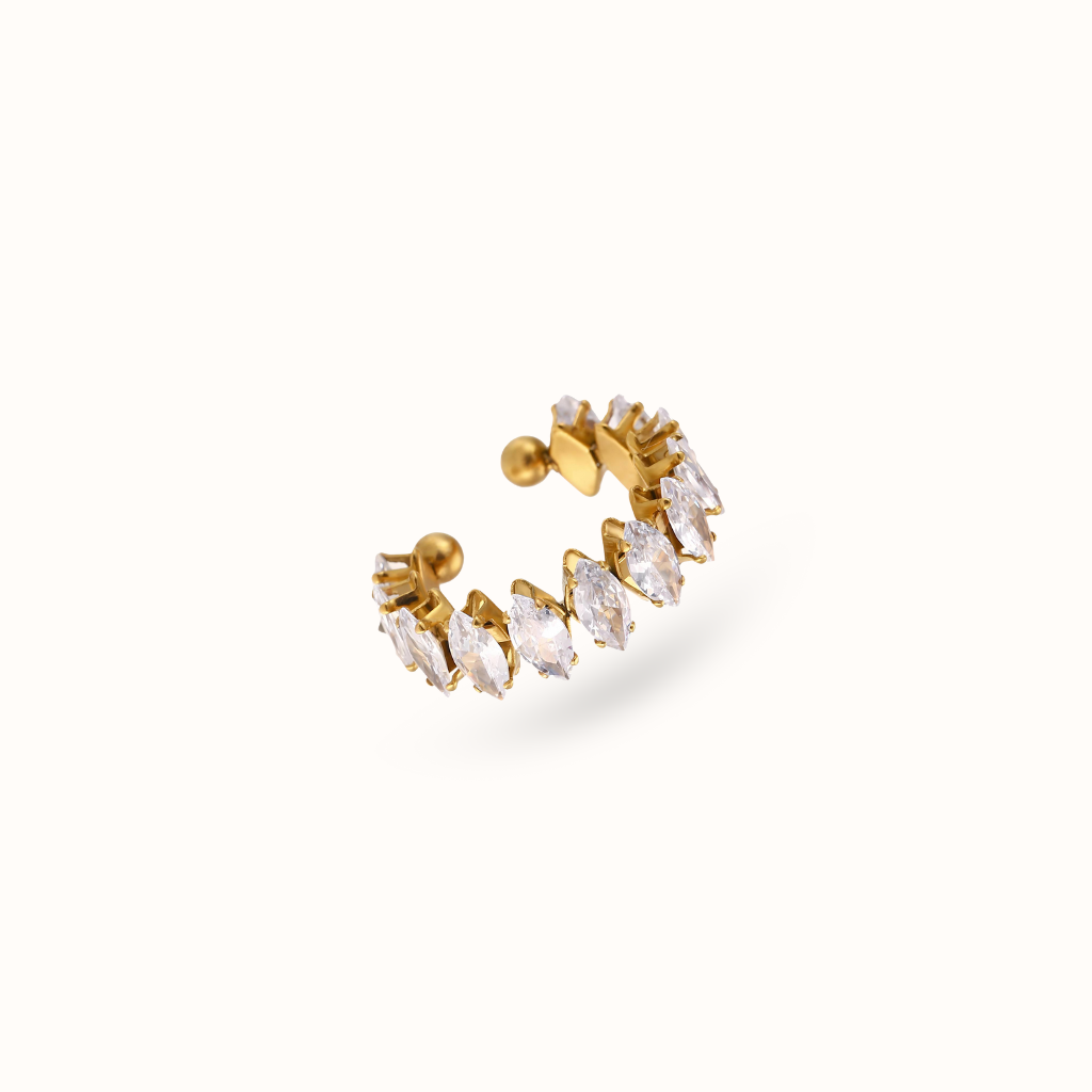 Half Diamond Gold Ring