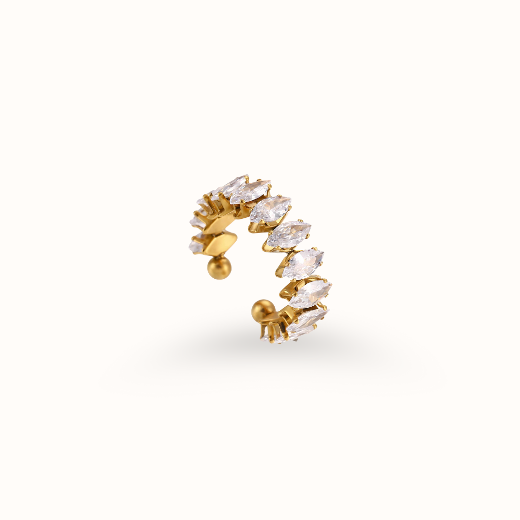 Half Diamond Gold Ring