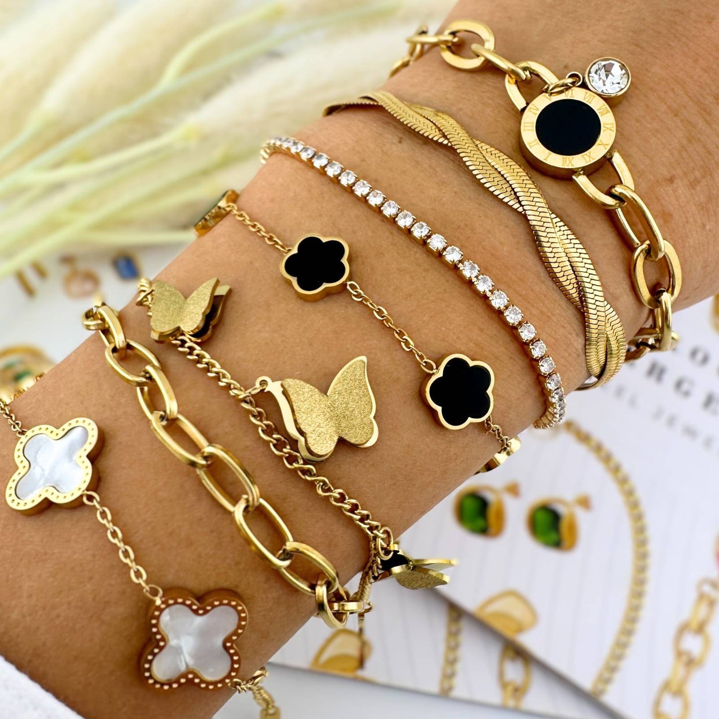 Flower Meadow Black Bracelet